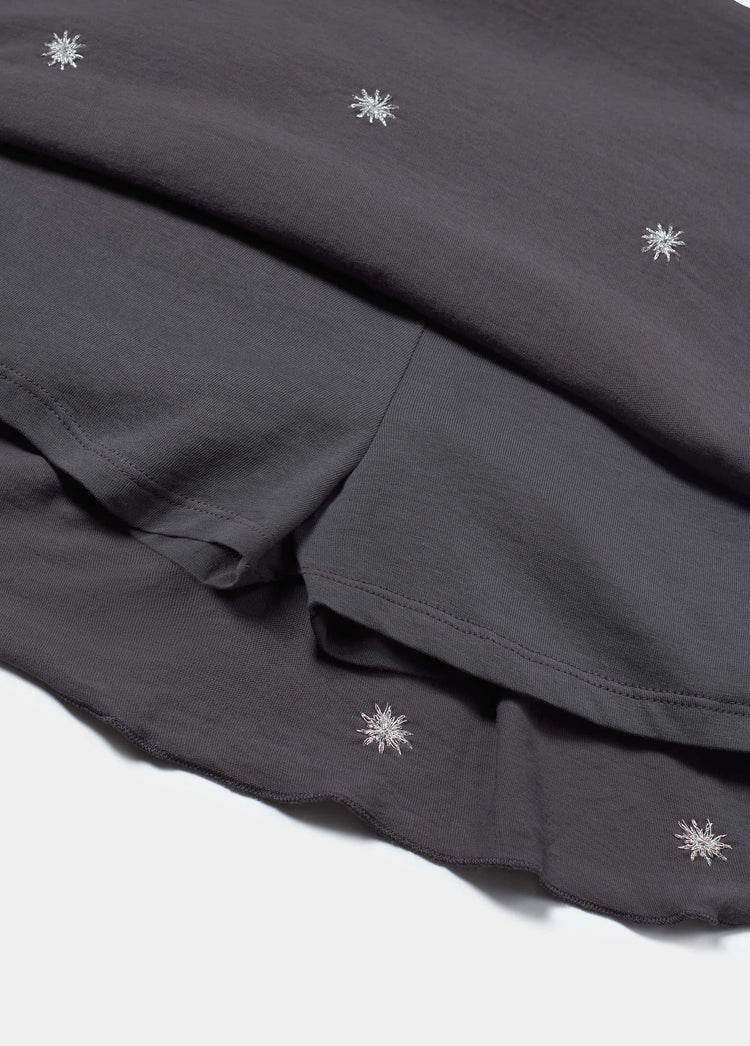 Embroidered smocked skirt