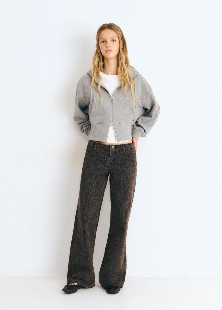Straight animal print trousers