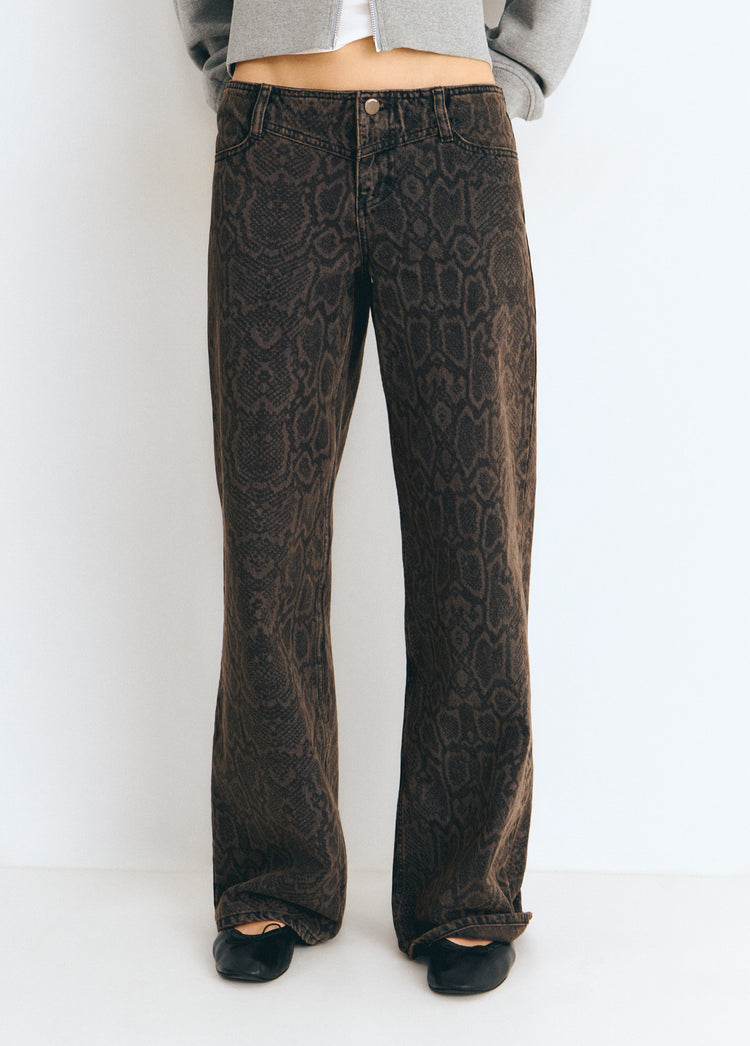 Straight animal print trousers