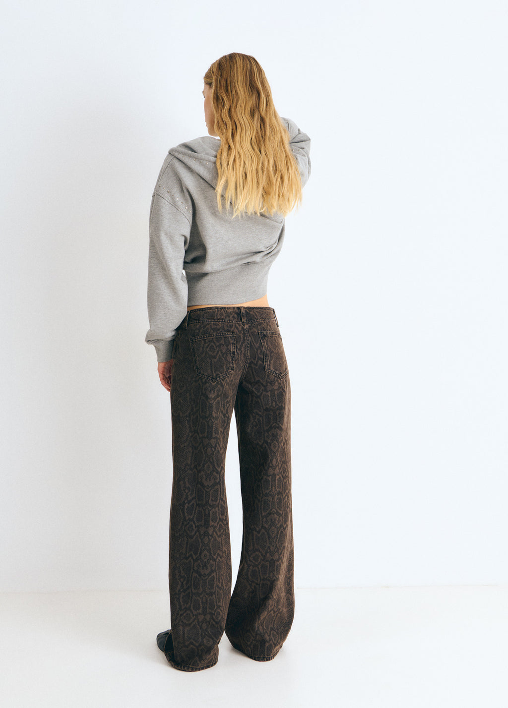 Straight animal print trousers