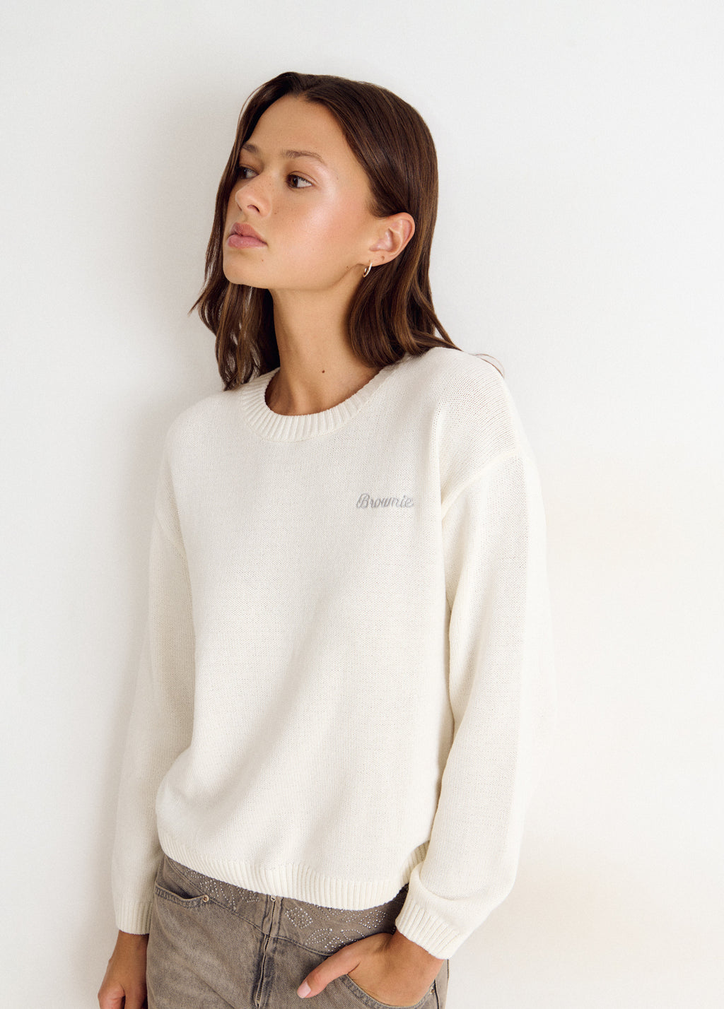 Studded wings back sweater