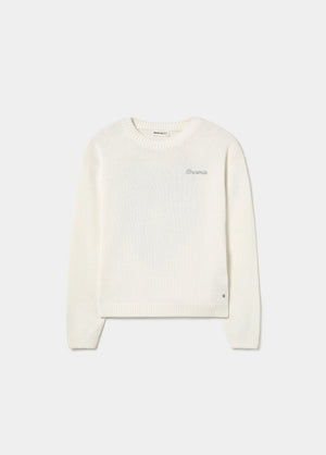 Wing studded back sweater