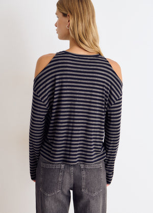 Gestreiftes Cut-out-T-Shirt