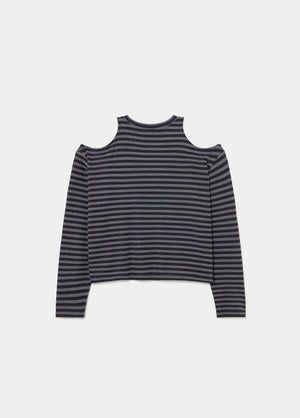 Gestreiftes Cut-out-T-Shirt