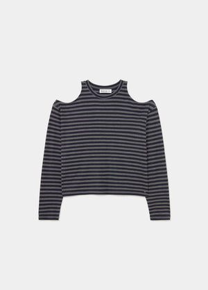 Gestreiftes Cut-out-T-Shirt