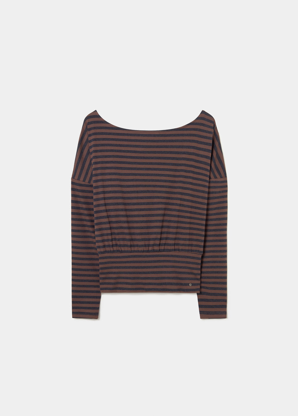 Camiseta raya tejida entallada cintura