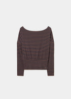 Camiseta raya tejida entallada cintura