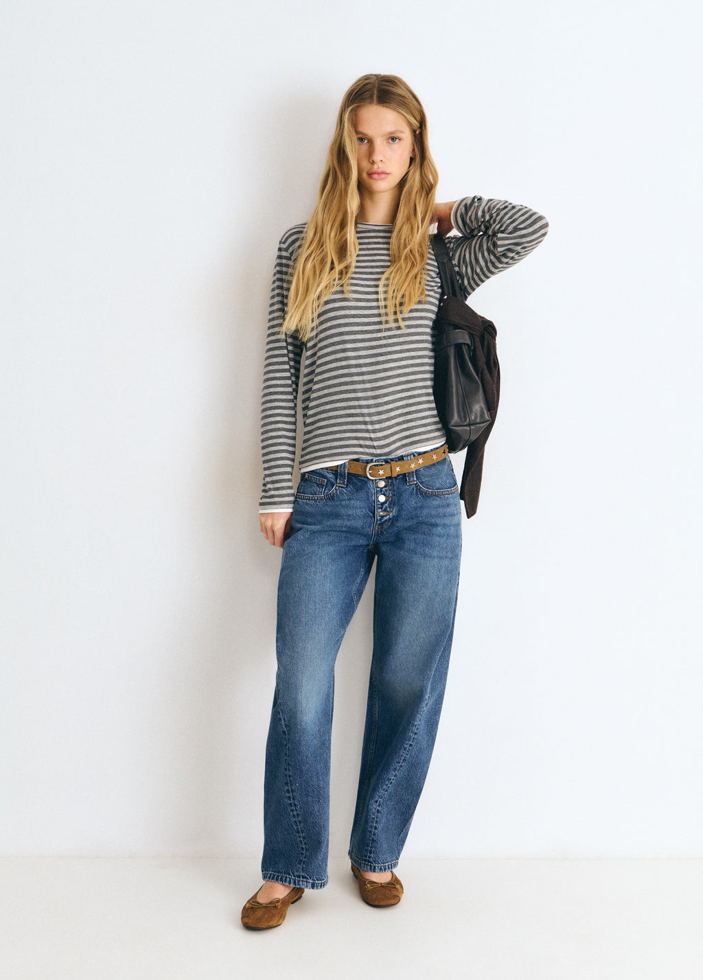 T-shirt rayé en viscose