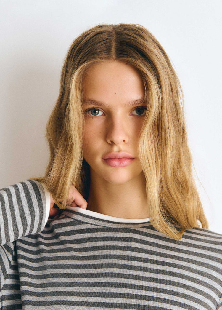 T-shirt rayé en viscose