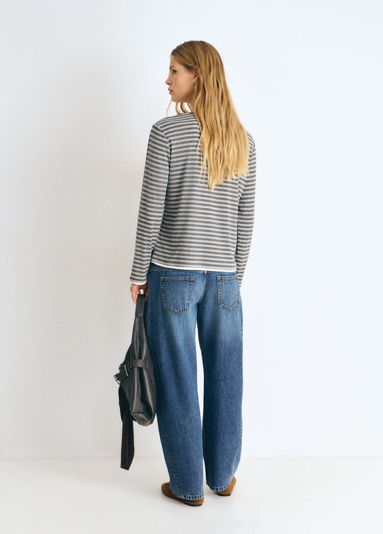 T-shirt rayé en viscose
