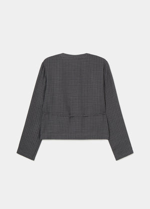 Checked blouse with button details