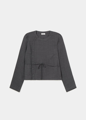 Checked blouse with button details