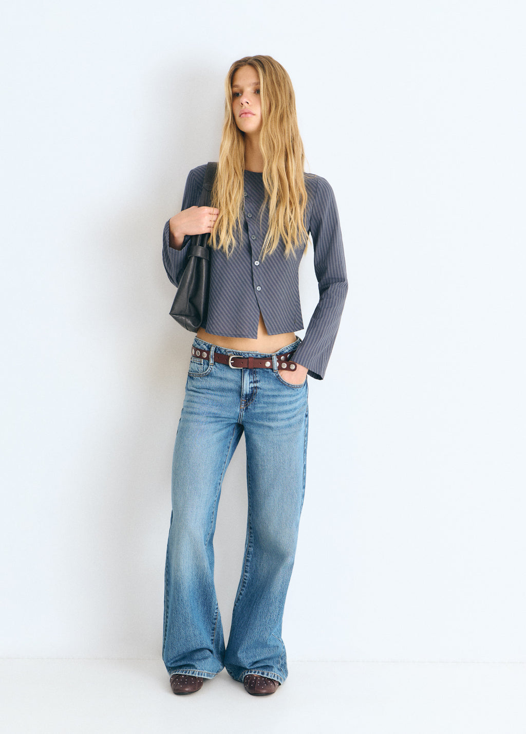 Blouse rayée à boutons croisés