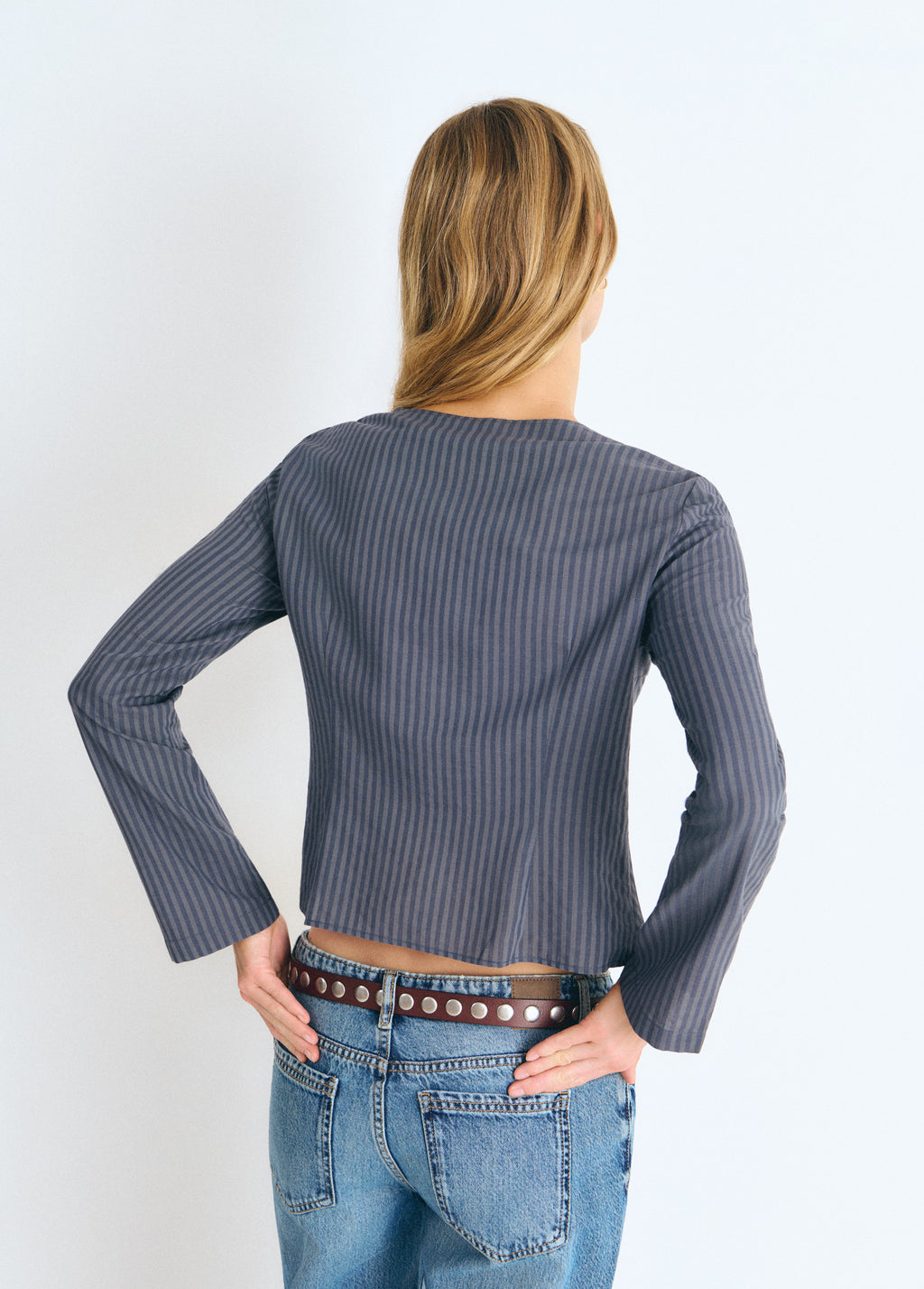 Blouse rayée à boutons croisés