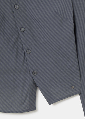 Gestreifte Bluse mit überkreuzten Knöpfen