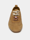Suede sneaker with double laces