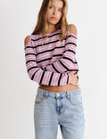 Jersey hombros descubiertos rayas