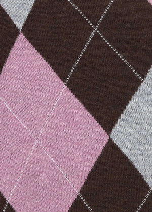 Asymmetrical diamond-patterned sweater