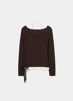 Jersey doble cuello barco