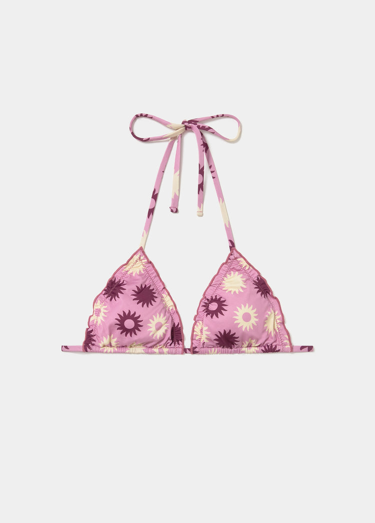 Sun printed bikini top