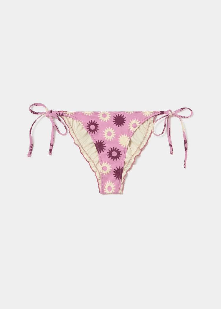 Bikini bottoms with sun printed