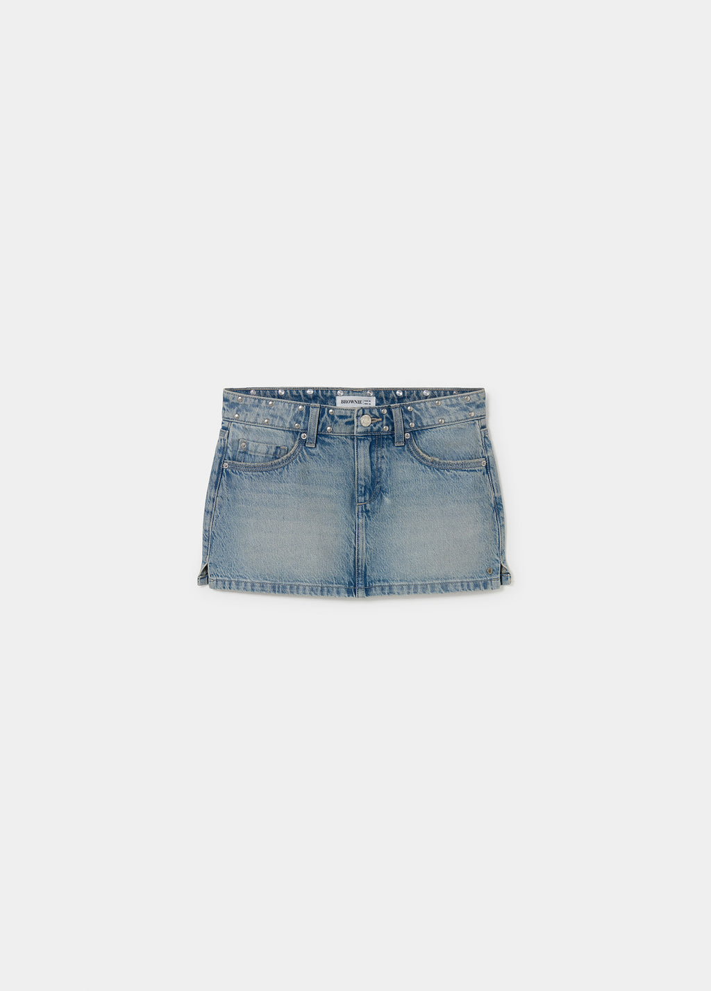 Embroidered denim skirt