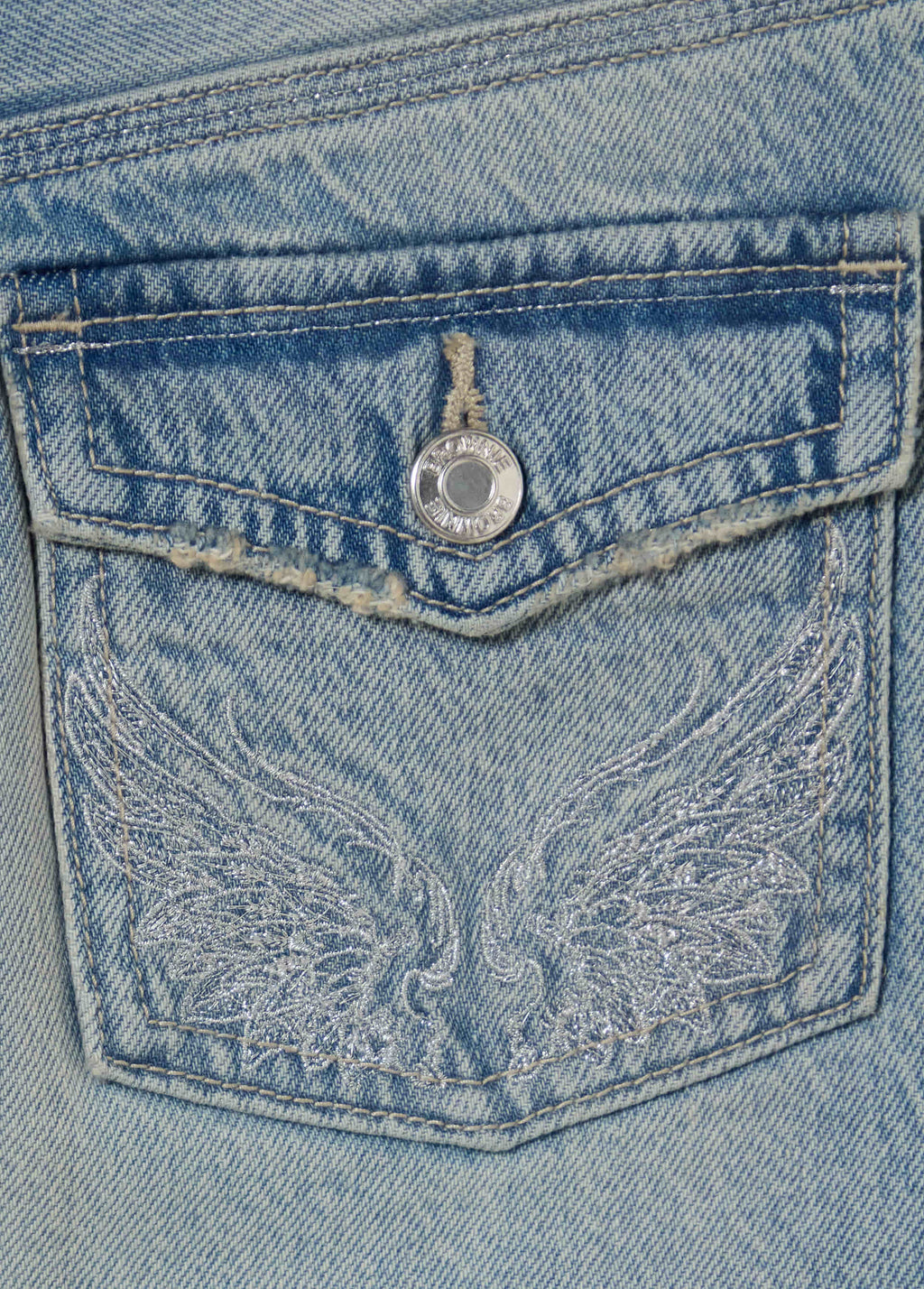 Embroidered denim skirt