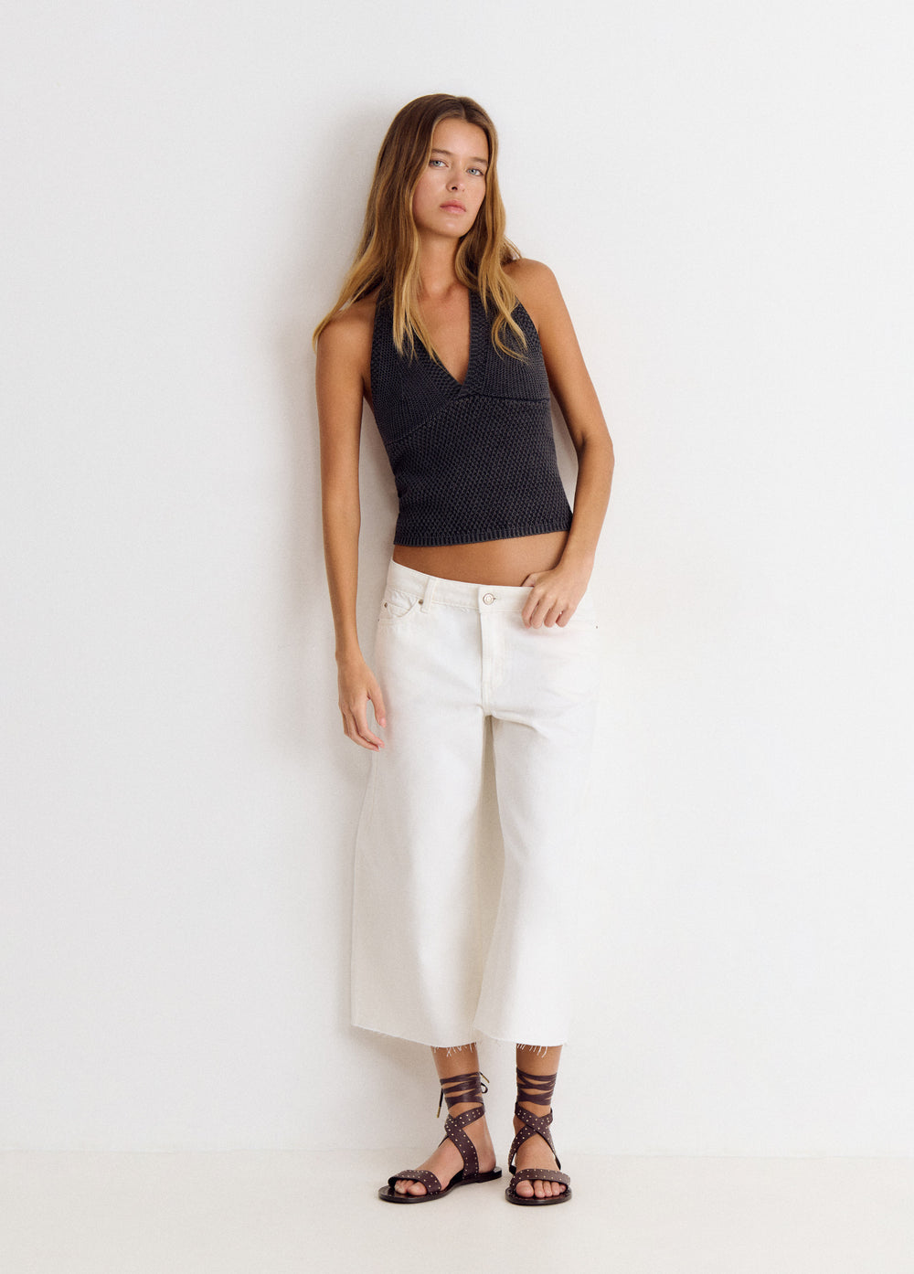 Cropped culotte Broek