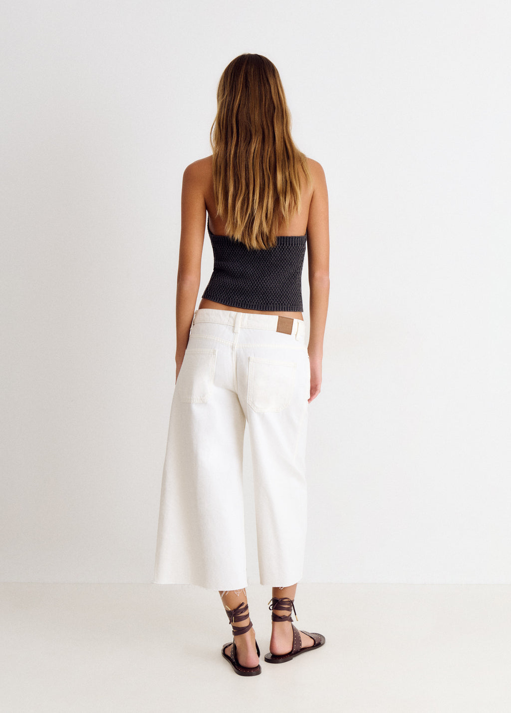 Pantalon culotte cropped