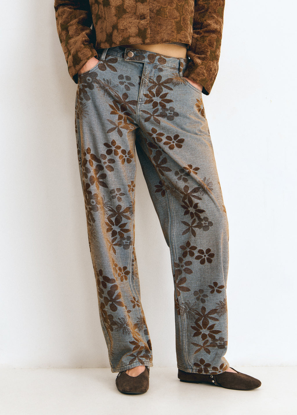 Texans jacquard amb flors