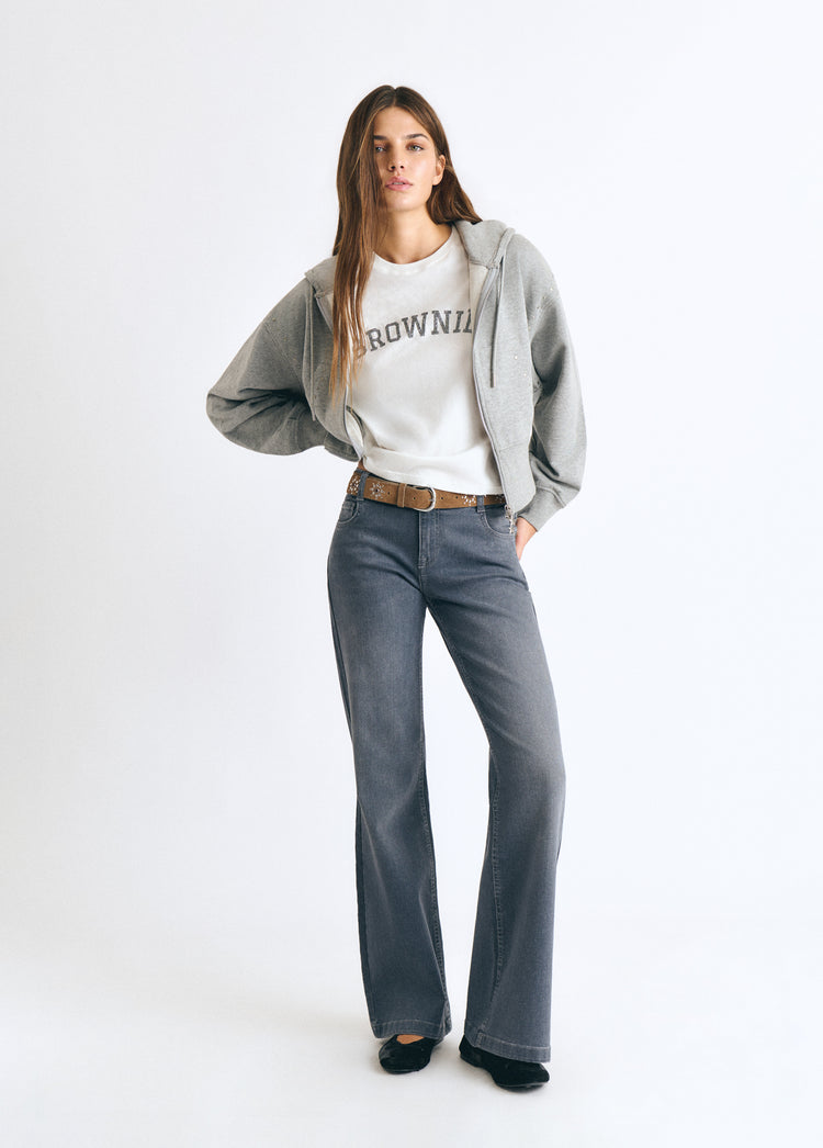 Flare-jeans met achterzakken