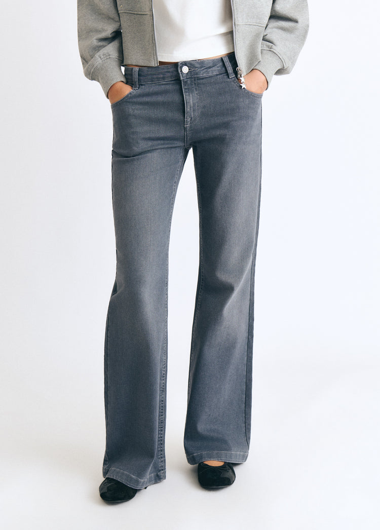 Flare-jeans met achterzakken