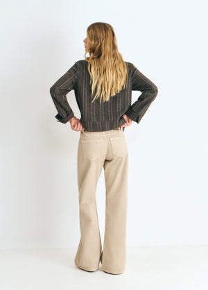 Straight-leg trousers with studs