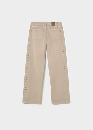 Straight-leg trousers with studs