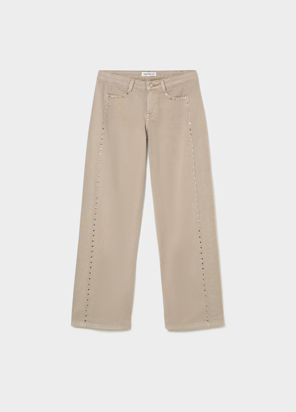 Pantalón recto con tachas