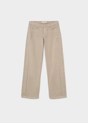 Straight-leg trousers with studs