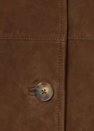 Mandarin-collar leather jacket