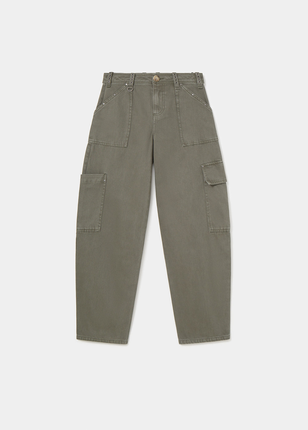 Pantalão cargo com presilhas