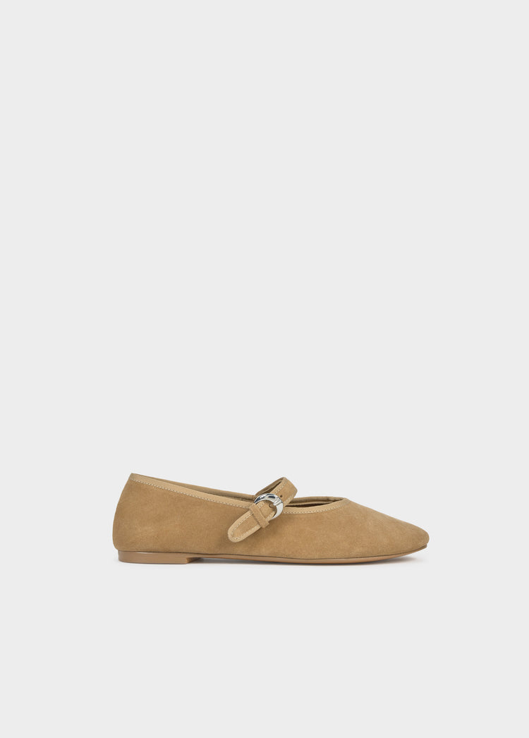 Wildleder-Ballerina mit Riemen