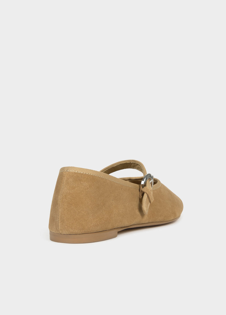Wildleder-Ballerina mit Riemen