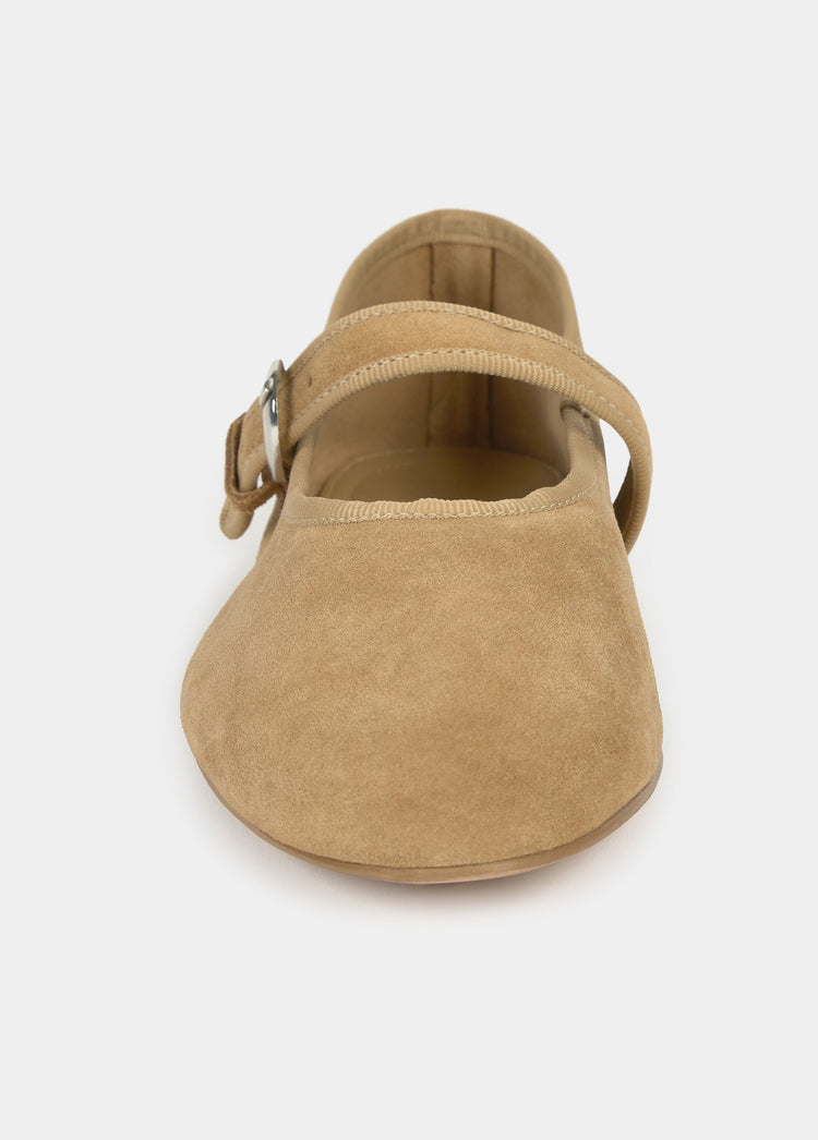 Wildleder-Ballerina mit Riemen