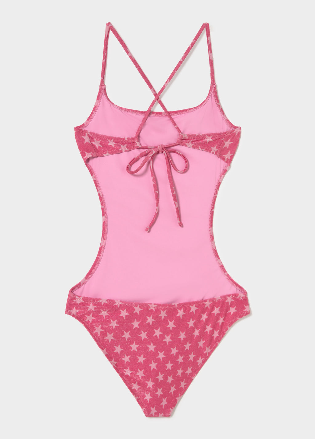 Cut-out swimsuit with stars and metallic thread