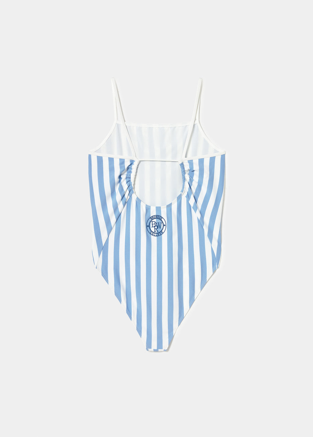 Costume da bagno a righe con ricamo brownie