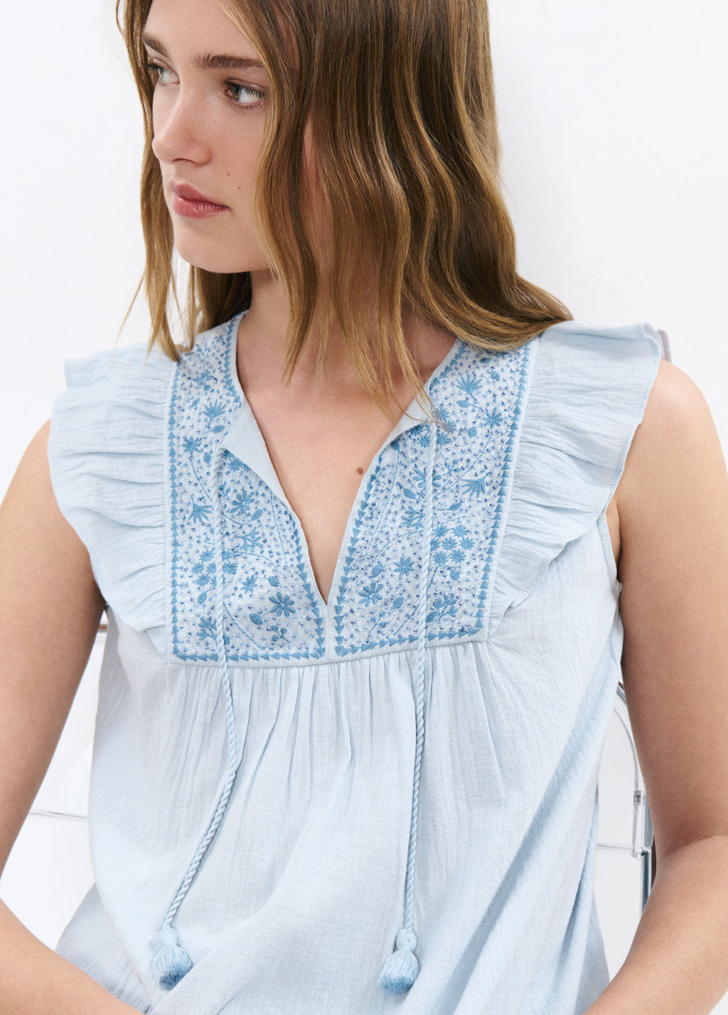 Blusa bordado pecherín