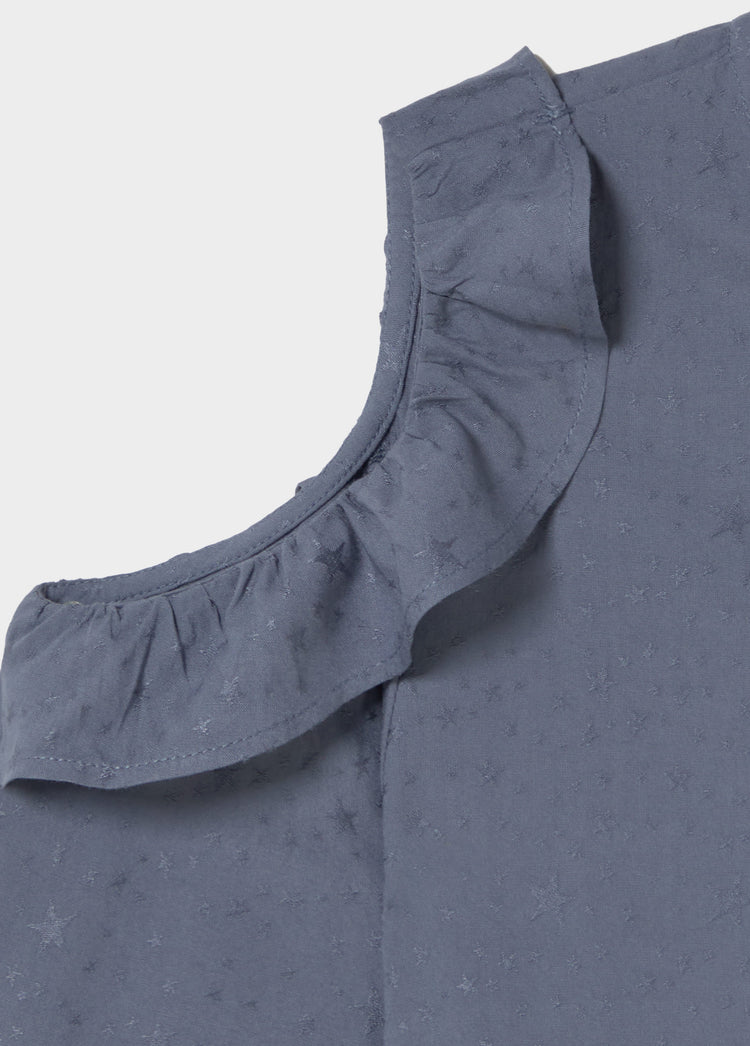 Cut-out Ruffle Blouse
