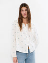 Blouse double tissu broderies