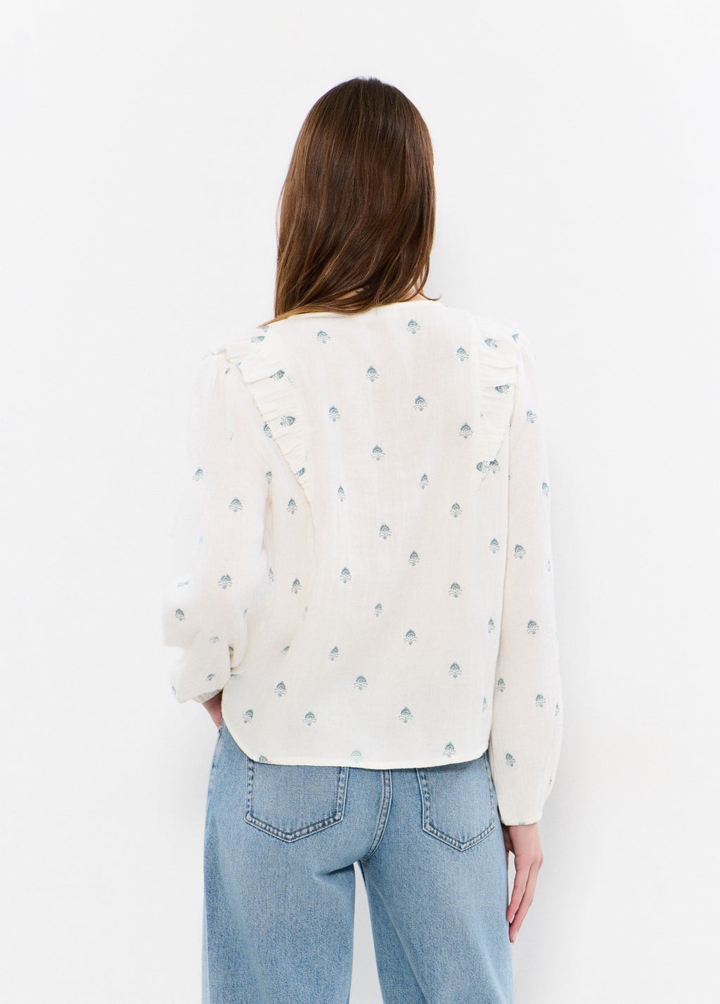 Blouse double tissu broderies