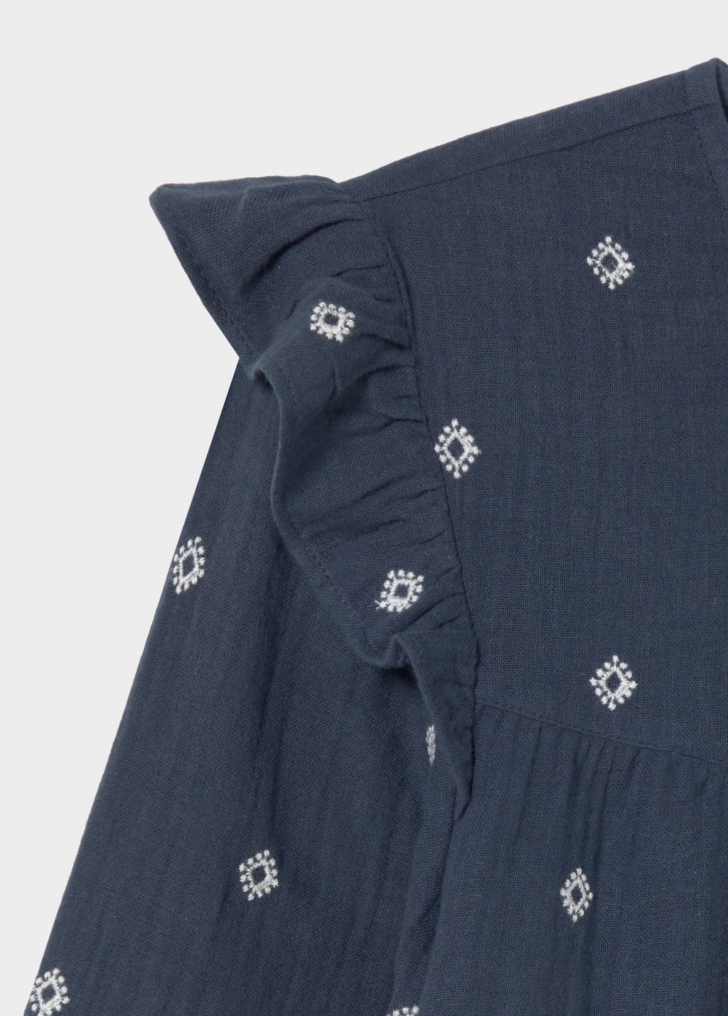 Double-layer embroidered blouse