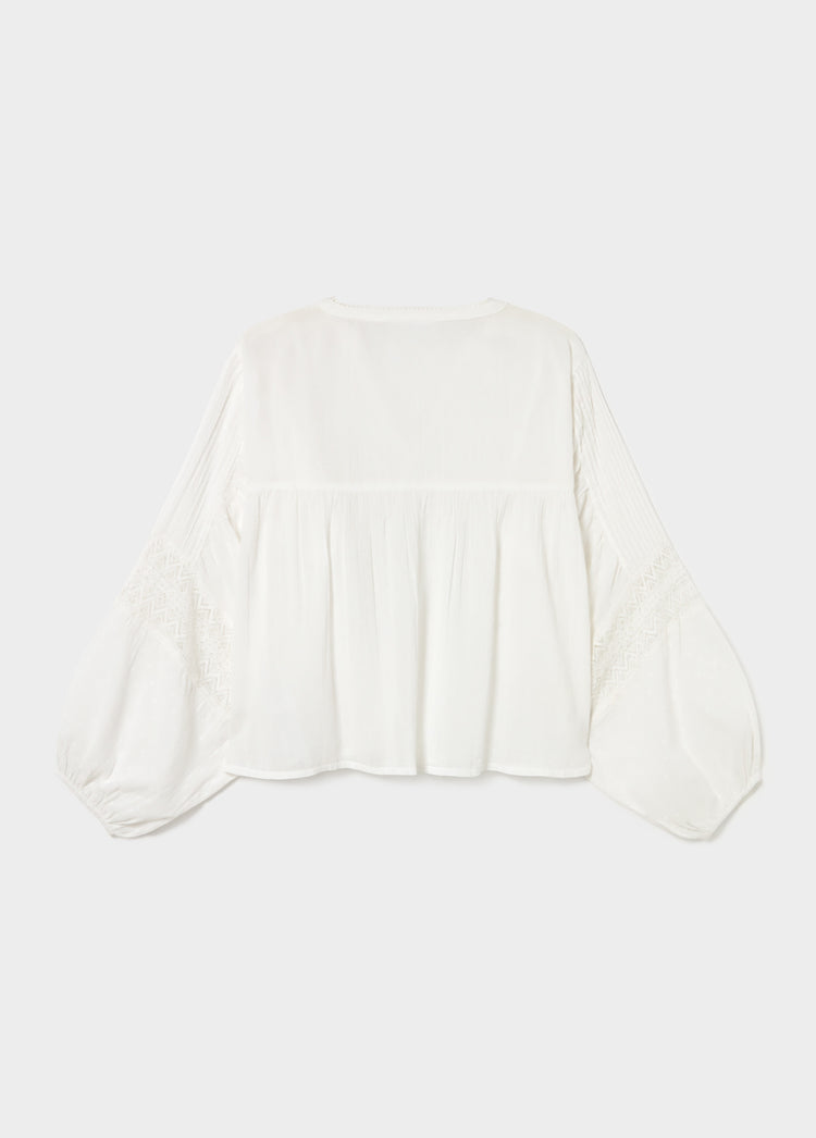 Blusa romántica manga larga