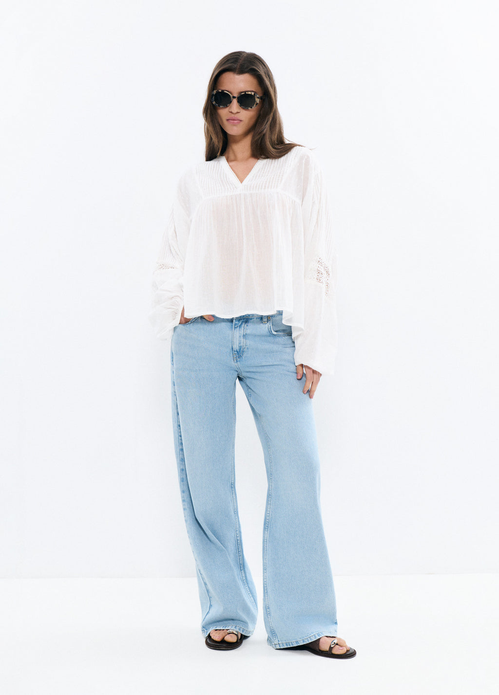 Blouse romantique manches longues